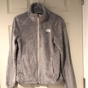 Gray fuzzy Northface Jacket Coat Small